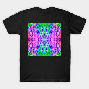 Mirrored Abstract in Blue Green Pink Orange T-Shirt